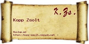 Kopp Zsolt névjegykártya